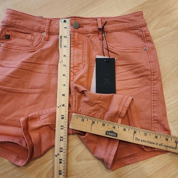 NWT Dear John Soft Stretch Denim Chalk Pink Orange Terracotta Shorts. Size 29. - Picture 6 of 16